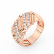 2Ct Round Cut Moissanite Men Cluster Wedding Band Ring 14K Yellow Gold Plated